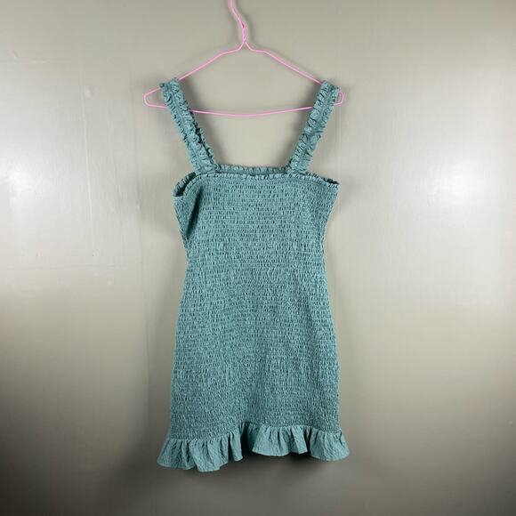 Zara smocked textured weave bodycon mini dress - Picture 5 of 9